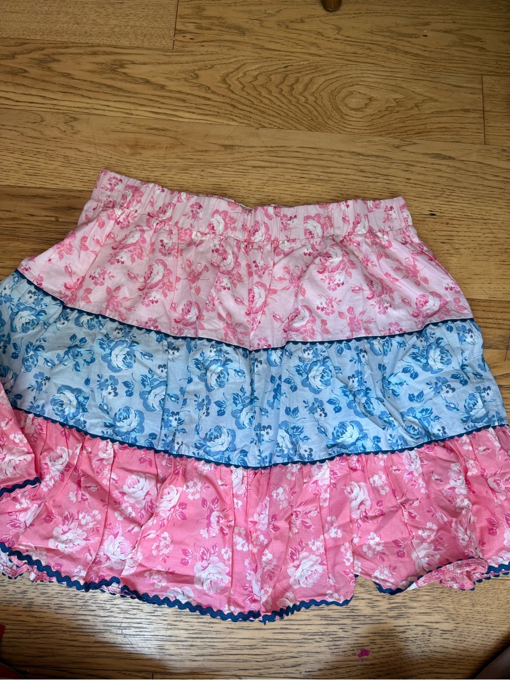 Simply Southern Pink Floral Tiered Ruffle Skirt- NWOT